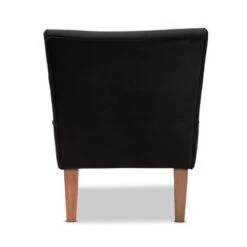 Harmon Velvet Fabric Upholstered And Wood Accent Chair Black/Walnut Brown - Baxton Studio -Home Furniture Shop-Baxton Studio GUEST 3d005754 45cf 4b07 a6bc a4bb7b24a81f