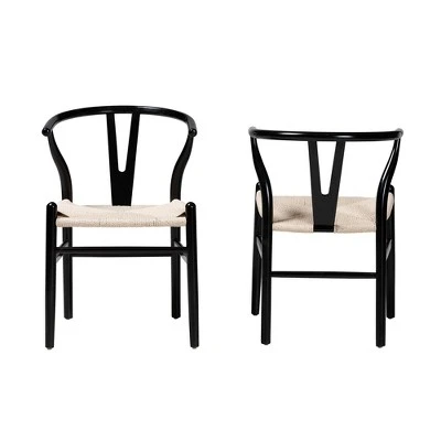 2pc Paxton Wood Dining Chair Set - Baxton Studio 4 2pc Paxton Wood Dining Chair Set - Baxton Studio - Image 2