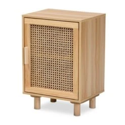 Maclean Rattan Wood 1 Door Nightstand Natural/Brown - Baxton Studio -Home Furniture Shop-Baxton Studio GUEST 3f275b22 3fd6 41cc b68b 124878575aa5