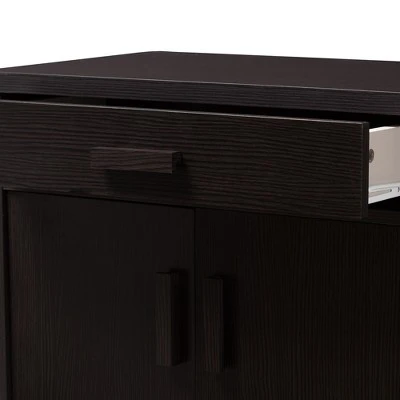 Bienna Modern And Contemporary Finished Shoe Cabinet Dark Brown - Baxton Studio 7 Bienna Modern And Contemporary Finished Shoe Cabinet Dark Brown - Baxton Studio - Image 5