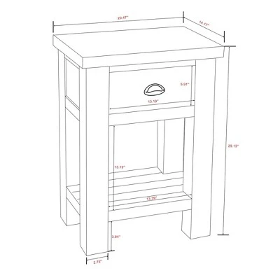 Hastin Two-Tone Wood 1 Drawer Nightstand Brown/Gray - Baxton Studio 11 Hastin Two-Tone Wood 1 Drawer Nightstand Brown/Gray - Baxton Studio - Image 9