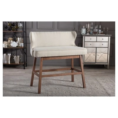 Gradisca Modern And Contemporary Fabric Button Tufted Upholstered Bar Bench Banquette - Baxton Studio 5 Gradisca Modern And Contemporary Fabric Button Tufted Upholstered Bar Bench Banquette - Baxton Studio - Image 3