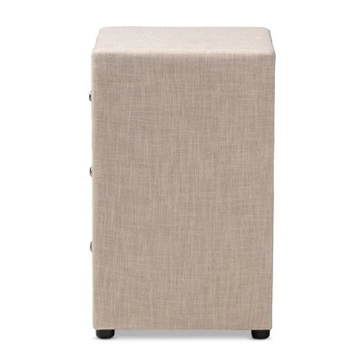 Tessa 3 Drawer Nightstand - Baxton Studio 4 Tessa 3 Drawer Nightstand - Baxton Studio - Image 2