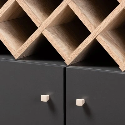 Serafino And Oak Finished Wood Wine Cabinet - Baxton Studio 7 Serafino And Oak Finished Wood Wine Cabinet - Baxton Studio - Image 5