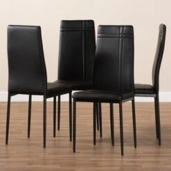 Set Of 4 Matiese Modern And Contemporary Faux Leather Upholstered Dining Chairs - Baxton Studio -Home Furniture Shop-Baxton Studio GUEST 41c0a14a f57a 44b3 99fd 3d9bdcee0cb9
