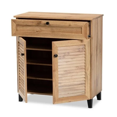 Coolidge Wood 1 Drawer Storage Cabinet Oak Brown - Baxton Studio 3 Coolidge Wood 1 Drawer Storage Cabinet Oak Brown - Baxton Studio
