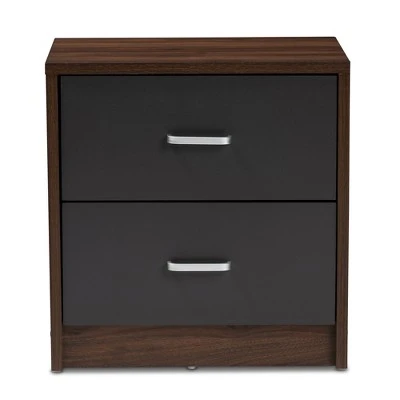 Hansel 2 Drawer And Finished Nightstand Brown/Gray - Baxton Studio 5 Hansel 2 Drawer And Finished Nightstand Brown/Gray - Baxton Studio - Image 3