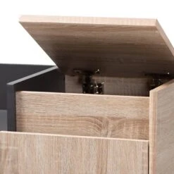 Fella Two-Tone Oak And Entryway Shoe Cabinet With Lift Top Storage Compartment Brown - Baxton Studio 16 Fella Two-Tone Oak And Entryway Shoe Cabinet With Lift Top Storage Compartment Brown - Baxton Studio -Home Furniture Shop-Baxton Studio GUEST 434fbddb 6b61 4452 8b59 9d5f1d2b0758