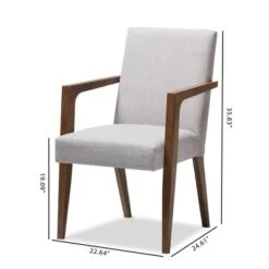 Set Of 2 Andrea Mid - Century Modern Upholstered Wooden Armchair - Grayish Beige - Baxton Studio 9 Set Of 2 Andrea Mid - Century Modern Upholstered Wooden Armchair - Grayish Beige - Baxton Studio -Home Furniture Shop-Baxton Studio GUEST 43740384 f110 46a3 b208 6fc053f7c0da