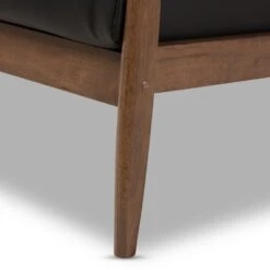 Venza Mid Century Modern Walnut Wood Faux Leather Lounge Chair Black - Baxton Studio -Home Furniture Shop-Baxton Studio GUEST 44360b8b 6af0 47d3 a9b8 c6ab98499638