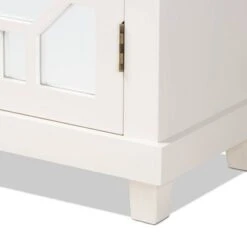 Carlena Wood And Mirrored Glass 2 Door Sideboard White - Baxton Studio -Home Furniture Shop-Baxton Studio GUEST 445af517 a01d 4a90 9de0 54bee008715d