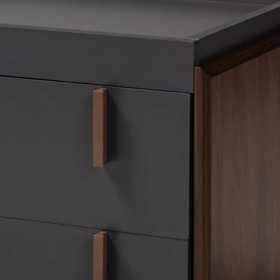 2 Drawer Rikke Two-Tone Wood TV Stand For TVs Up To 65" Gray - Baxton Studio 4 2 Drawer Rikke Two-Tone Wood TV Stand For TVs Up To 65" Gray - Baxton Studio - Image 2