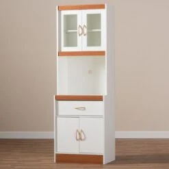 Laurana Kitchen Cabinet And Hutch - Baxton Studio -Home Furniture Shop-Baxton Studio GUEST 45cef132 a168 490d 96a2 28d870e7390b