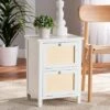 Sariah Wood Rattan 2 Door Nightstand White - Baxton Studio 2 Sariah Wood Rattan 2 Door Nightstand White - Baxton Studio -Home Furniture Shop-Baxton Studio GUEST 4604e690 4ac7 4fda bedd 320d940e7000