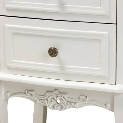 2 Drawer Darlene Wood Nightstand White/Cherry Brown - Baxton Studio 6 2 Drawer Darlene Wood Nightstand White/Cherry Brown - Baxton Studio - Image 4
