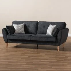 Miranda Mid-Century Modern Fabric Upholstered Sofa Dark Gray - Baxton Studio -Home Furniture Shop-Baxton Studio GUEST 467154b6 34e3 4388 acab 4186bce29bca
