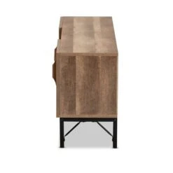 Veanna Bohemian Natural Wood And Metal 2 Door Synthetic Rattan TV Stand For TVs Up To 40" Brown/Black - Baxton Studio -Home Furniture Shop-Baxton Studio GUEST 46ed1798 ad00 43e1 8036 d47c9270da0d
