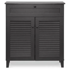 Calvin Shoe - Storage Cabinet - Espresso - Baxton Studio