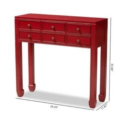 Pomme Accent 6 Drawer Console Table Red - Baxton Studio -Home Furniture Shop-Baxton Studio GUEST 472f6c05 82a3 4906 9f3e 11297b8ba964