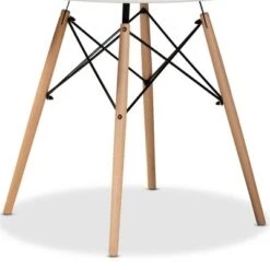 Varen Plastic And Wood Dining Table White/Oak Brown/Black - Baxton Studio -Home Furniture Shop-Baxton Studio GUEST 475a1b19 ddd7 4873 a77d be75ee0a7603