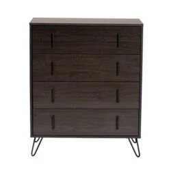 Baldor Wood Metal 4 Drawer Bedroom Chest Dark Brown - Baxton Studio -Home Furniture Shop-Baxton Studio GUEST 4761497d 81e6 4359 a5c8 16b039eb77f0