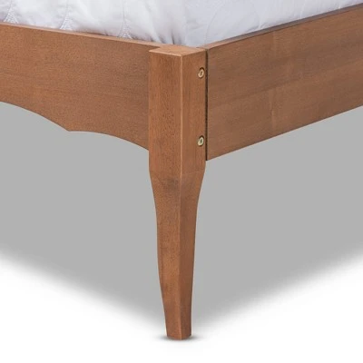 Marieke Wood Platform Bed Ash Walnut - Baxton Studio 6 Marieke Wood Platform Bed Ash Walnut - Baxton Studio - Image 4