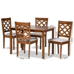 5pc Ramiro Wood Dining Set Gray/Walnut/Brown - Baxton Studio -Home Furniture Shop-Baxton Studio GUEST 47bb6038 6f65 4826 8f45 257e5e1dcf18