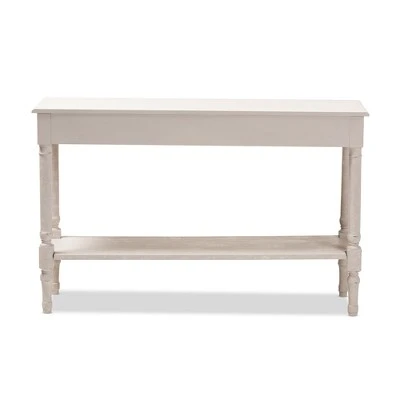 Ariella Whitewashed 1 Drawer Console Table White - Baxton Studio 5 Ariella Whitewashed 1 Drawer Console Table White - Baxton Studio - Image 3