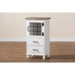 Faron Finished Wood 2 Drawer Storage Cabinet White/Oak Brown - Baxton Studio 16 Faron Finished Wood 2 Drawer Storage Cabinet White/Oak Brown - Baxton Studio -Home Furniture Shop-Baxton Studio GUEST 486cf3bb bcef 4949 aefe a7c54973bff7