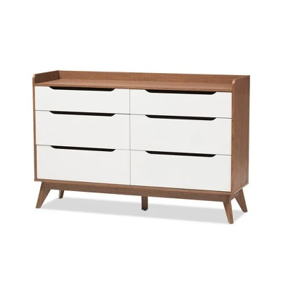Brighton Mid-Century Modern Wood 6 Drawer Storage Dresser Brown - Baxton Studio 3 Brighton Mid-Century Modern Wood 6 Drawer Storage Dresser Brown - Baxton Studio