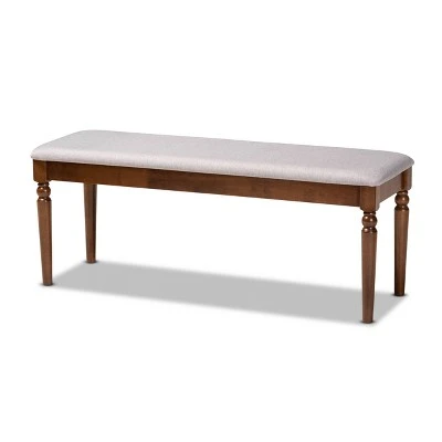 Giovanni Fabric Upholstered And Wood Dining Bench - Baxton Studio 8 Giovanni Fabric Upholstered And Wood Dining Bench - Baxton Studio - Image 6
