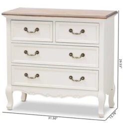 Amalie 4 Drawer Accent Dresser White/Oak - Baxton Studio -Home Furniture Shop-Baxton Studio GUEST 49f23f78 9a93 46af a965 113707fe3fca