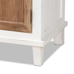 Glynn Wood 2 Door Storage Cabinet White/Brown - Baxton Studio -Home Furniture Shop-Baxton Studio GUEST 49fe8926 d014 48e0 9d47 dbe761cce2de