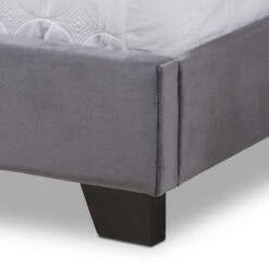 Darcy Velvet Upholstered Bed - Baxton Studio -Home Furniture Shop-Baxton Studio GUEST 4a09d3f0 8afb 4739 acf2 88e05d654ac7