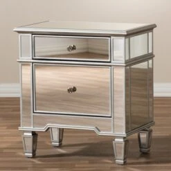 Sussie Hollywood Regency Glamour Style Mirrored 2 - Drawer Nightstand - Baxton Studio -Home Furniture Shop-Baxton Studio GUEST 4a286267 68e3 4a3a ad2c d8ba3652f0d5