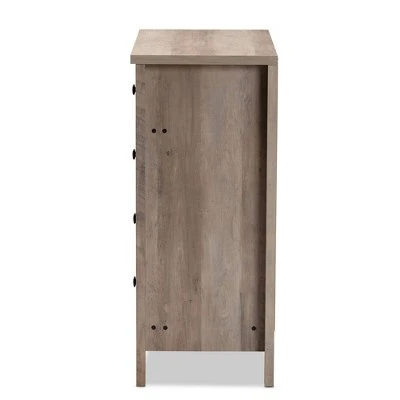 Derek Natural Wood 5 Drawer Chest Brown - Baxton Studio 5 Derek Natural Wood 5 Drawer Chest Brown - Baxton Studio - Image 3