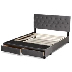 Caronia Velvet Upholstered 2 Drawer Platform Storage Bed - Baxton Studio -Home Furniture Shop-Baxton Studio GUEST 4afc0997 2eea 4f59 8e84 5a8560850bec