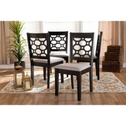 4pc Peter Fabric Upholstered And Wood Dining Chairs - Baxton Studio -Home Furniture Shop-Baxton Studio GUEST 4b795366 67a3 4849 a27c a6649bd8e1ac