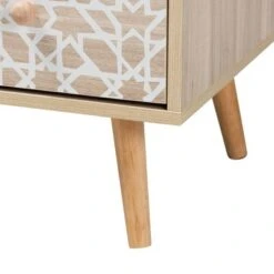 Beau Two-Tone Wood 3 Drawer Storage Cabinet White/Natural Brown - Baxton Studio -Home Furniture Shop-Baxton Studio GUEST 4b8974b4 17e2 426a b00b 20baffc15867