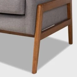 Perris Upholstered Wood Sofa Light Gray/Walnut - Baxton Studio -Home Furniture Shop-Baxton Studio GUEST 4c346d02 a23f 4c44 8de8 50f7c223f337