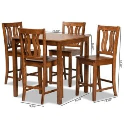 5pc Fenton Wood Pub Dining Set Walnut/Brown - Baxton Studio -Home Furniture Shop-Baxton Studio GUEST 4cdf4756 b392 4aa9 99fe 0af989863a43