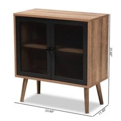 Yuna Natural Brown Wood And Metal 2 Door Storage Cabinet Natural Brown/Black - Baxton Studio -Home Furniture Shop-Baxton Studio GUEST 4ce173f1 5ca6 419d 9cd3 c27aa6e91751