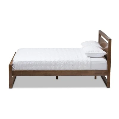 King Torino Mid Century Modern Solid Wood Open Frame Style Platform Bed Brown - Baxton Studio 3 King Torino Mid Century Modern Solid Wood Open Frame Style Platform Bed Brown - Baxton Studio