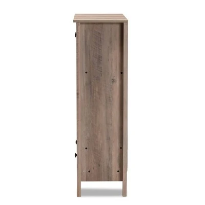 Derek Wood 1 Drawer Shoe Cabinet-Oak - Baxton Studio 4 Derek Wood 1 Drawer Shoe Cabinet-Oak - Baxton Studio - Image 2