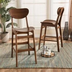 2pc Katya Wood Barstool Set - Baxton Studio -Home Furniture Shop-Baxton Studio GUEST 4d31de6b 0234 4b27 8d72 151d27a611ac