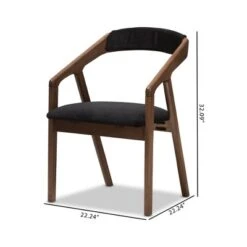 Set Of 2 Wendy Midcentury Modern Velvet And Walnut Wood Finishing Dining Chairs Dark Gray/ Brown - Baxton Studio -Home Furniture Shop-Baxton Studio GUEST 4d5af188 ea20 41a9 a82c a4fb99f0610e