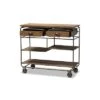 2 Drawer Grant Vintage Rustic Industrial Wood And Metal Kitchen Cart Brown/Black - Baxton Studio 2 2 Drawer Grant Vintage Rustic Industrial Wood And Metal Kitchen Cart Brown/Black - Baxton Studio -Home Furniture Shop-Baxton Studio GUEST 4d896731 032c 4c5b bf79 a91e0c6c5779