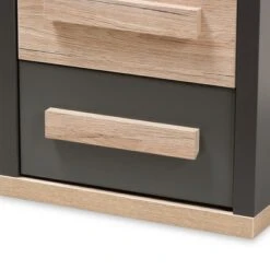 Pandora Modern And Contemporary Two-Tone 2 Drawer Nightstand Dark Gray - Baxton Studio -Home Furniture Shop-Baxton Studio GUEST 4dc198f8 8d77 42a6 be04 b96a39b780fd