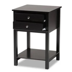 2 Drawer Willow Wood Nightstand - Baxton Studio