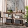 Bardot Wood And Metal 3 Tier Console Table Walnut Brown/Black - Baxton Studio -Home Furniture Shop-Baxton Studio GUEST 4e749a4d cfd1 42bb 9a36 9f0748bfa07b